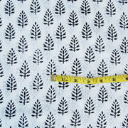 Floral Hand Block Printed Cotton Dressmaking Fabric Material